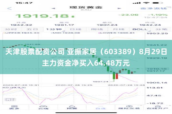 天津股票配资公司 亚振家居（603389）8月29日主力资金净买入64.48万元