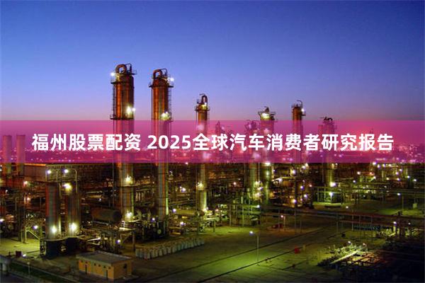 福州股票配资 2025全球汽车消费者研究报告